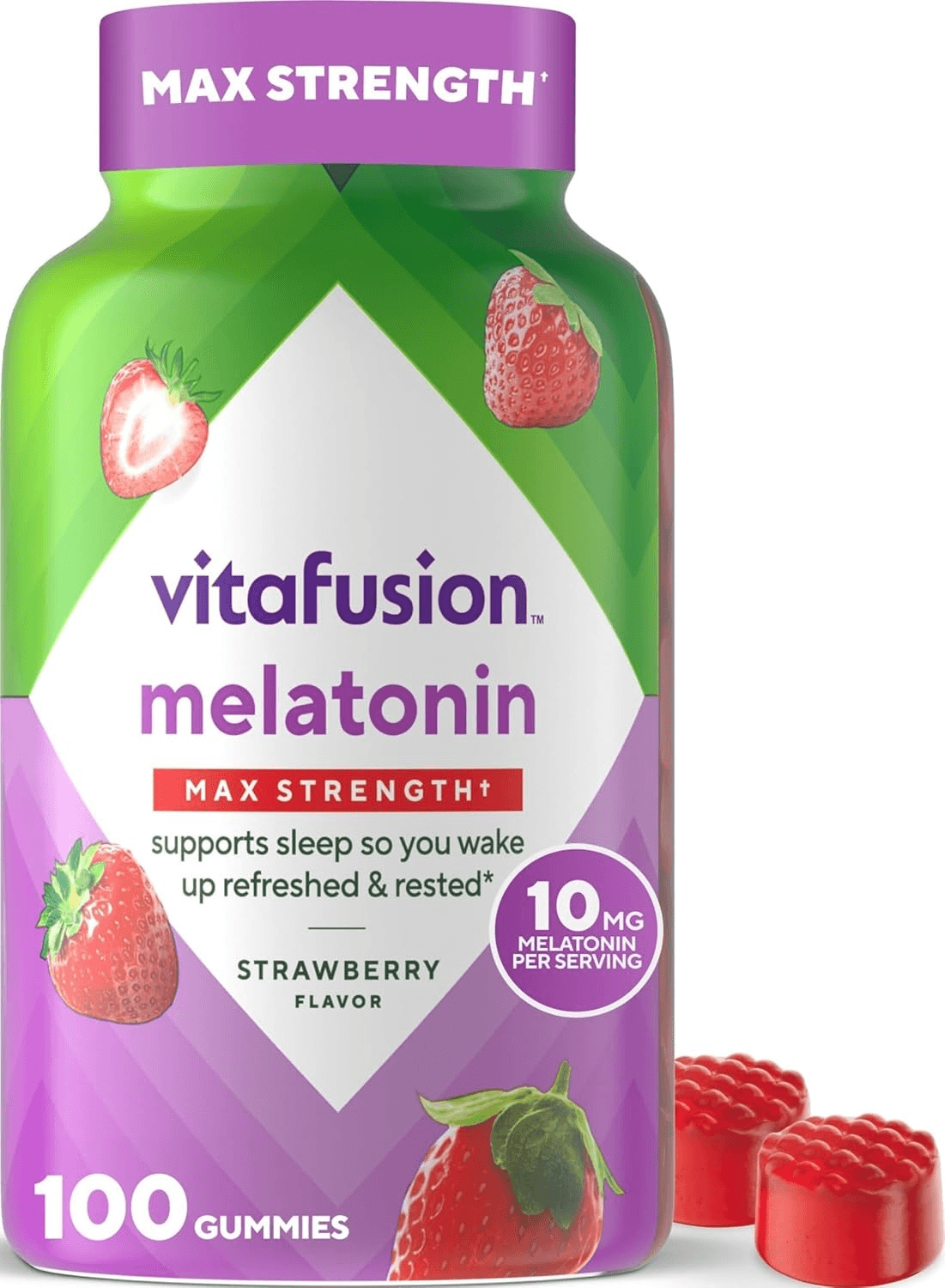 Producto Suplementos de melatonina para dormir, suplementos de sueño con sabor a fresa, para adultos, 100 unidades en Nimu Care
