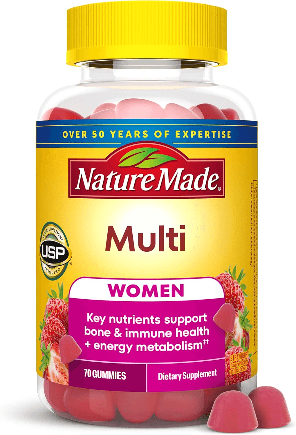 Nature Made Multivitamínico para mujeres, multivitamínicos en gomitas para mujeres para apoyo nutricional diario, 70 gomitas multivitamínicas